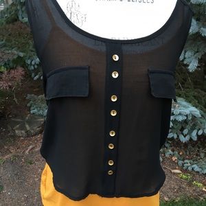 Sexy Shear Black Crop top for layering